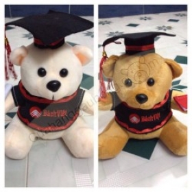 Gấu bông tốt nghiệp có thêu logo Cao Đẳng Bách Việt